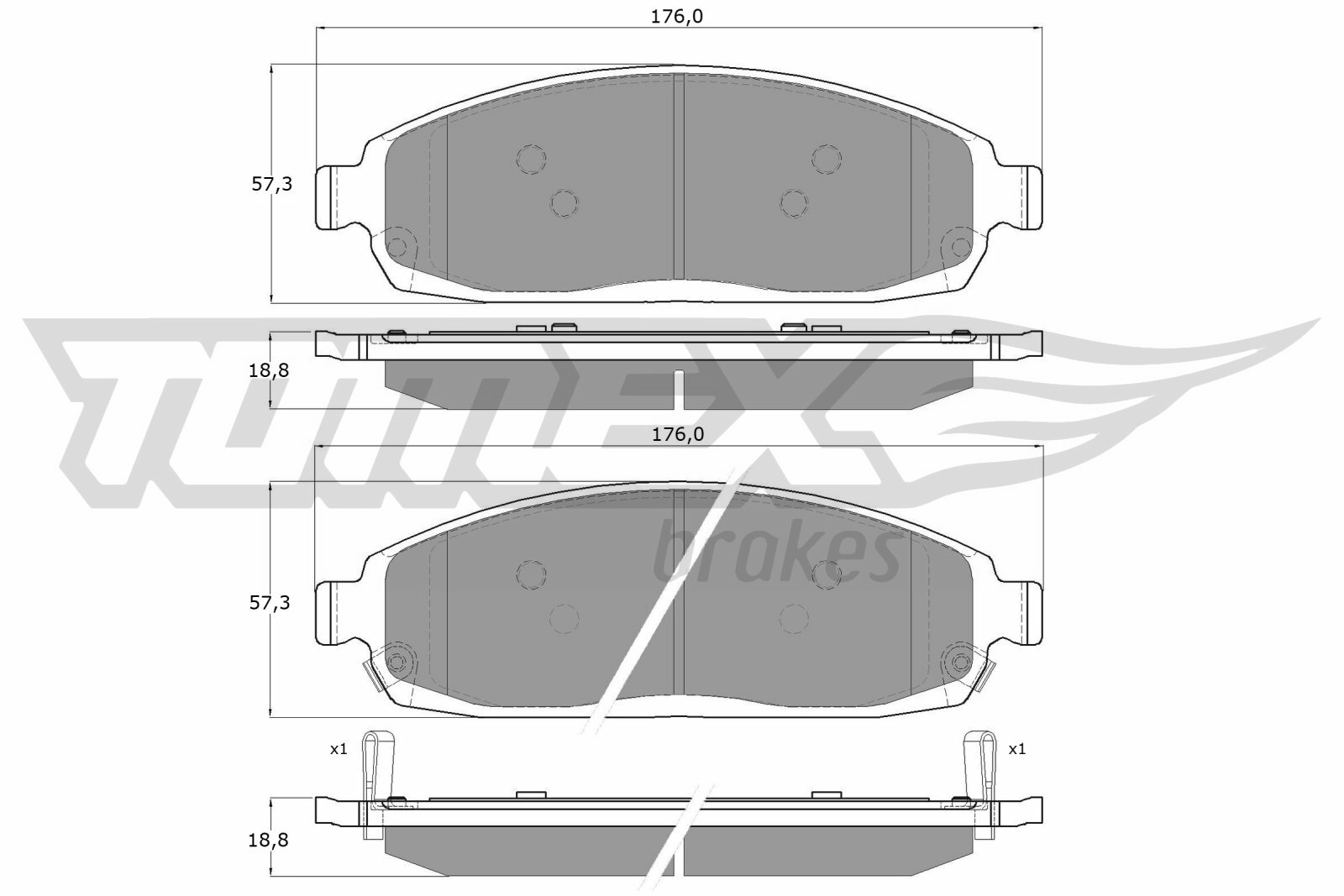 Sada brzdových platničiek kotúčovej brzdy TOMEX Brakes